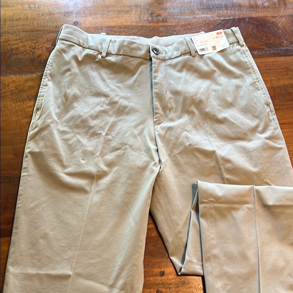 Uniqlo Tan Chinos Lightweight Cotton Blend